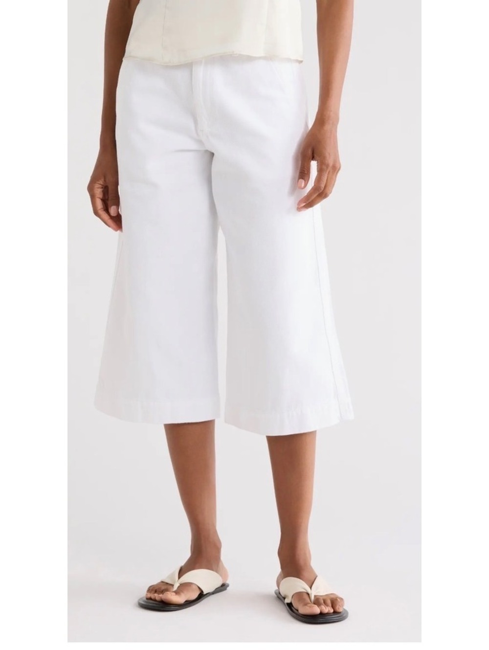 NWT rag & bone White High Rise Wide Leg Crop Jeans Culottes